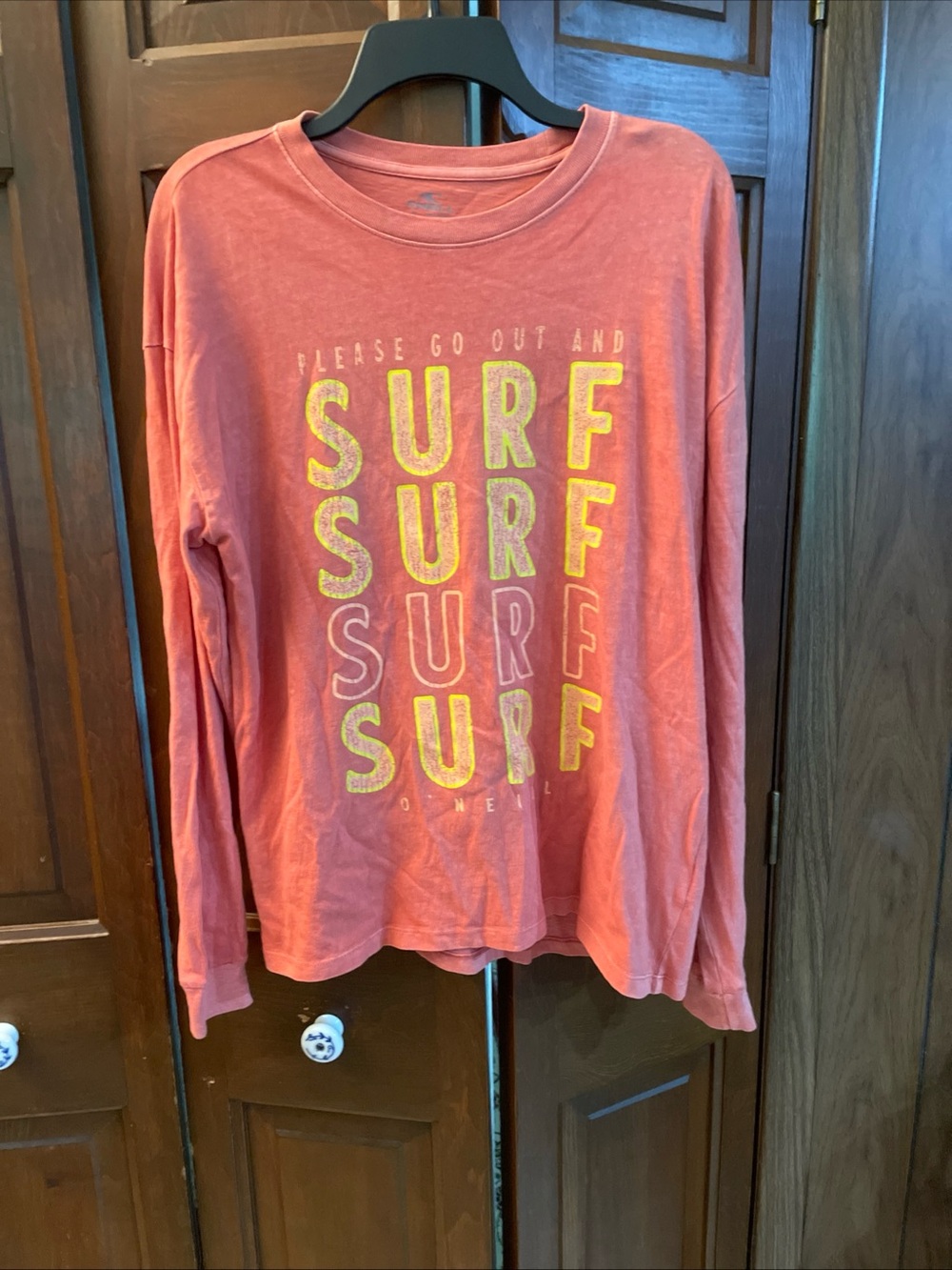 O'Neill Coral-Red Long Sleeve Surf Graphic Tee